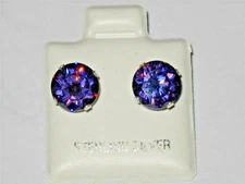 7mm Amethyst Stud Earrings 925 Healing Open 3rd Eye Grounding Protective Energy