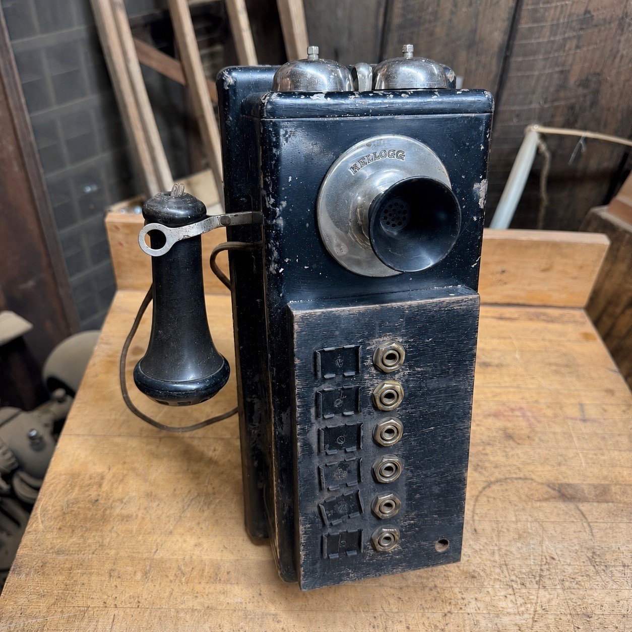 Rare Kellogg Wall Intercom Telephone Master Station Plug Switchboard Phone Old