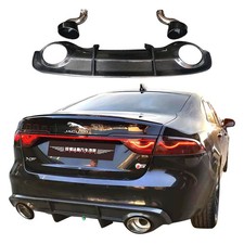 Rs Style Carbon Fiber Rear Diffuser For Jaguar Xf Bumper Lip 2016-2019