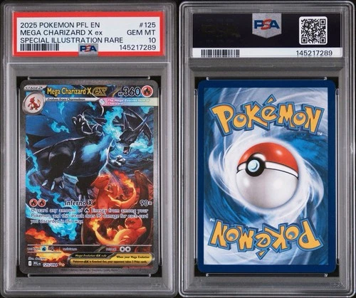 2025 Pokemon Phantasmal Flames MEGA CHARIZARD X EX Special 125/094 PSA 10
