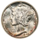 1942 D Mercury Dime Uncirculated. MS65 Green CAC Sticker NGC Fatty