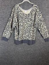Victorias Secret Pink Camo CHeetah Leopard Slouchy Sweater Shirt Size M