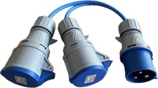 32A PLUG TO 2 X 32A SOCKETS 2-WAY SPLITTER GENERATOR POWER DISTRIBUTION UNIT