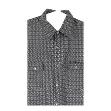 Wrangler Pearl Snap Paisley Shirt Large Charcoal Gray Wrancher Cowboy Western