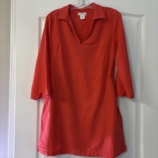 Cynthia Rowley Linen Blend Dress Size 6 Coral Pockets