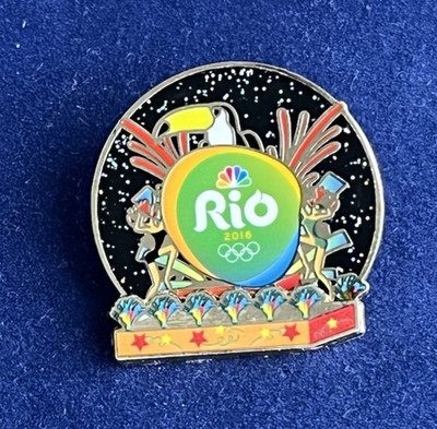 2016 RIO OLYMPIC GAMES/BRAZIL /NBC TV OPENING CEREMONIES PIN BADGE/NEW OLD STOCK