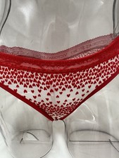 VICTORIA'S SECRET LIPSTICK FLOCKED HEARTS MESH THONG XS-S-M-L-XL