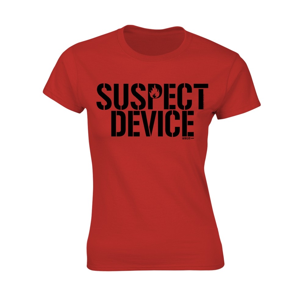 STIFF LITTLE FINGERS – SUSPECT DEVICE RED T-Shirt, Girlie  Womens: 12