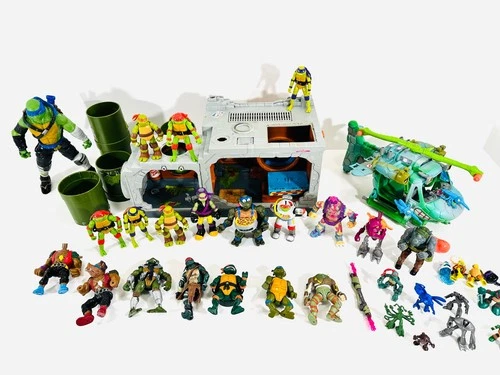 TMNT Teenage Mutant Ninja Turtles Action Figure & Playset Playmates Vintage Lot