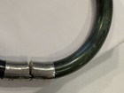 Vintage Spinach green  Jade ? Bracelet Hinged bangle Silver Plated — photo 6