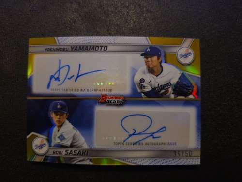 Yoshinobu Yamamoto / Roki Sasaki [Gold] #DA-YS 2025 Bowman's Best Dual Autograph card