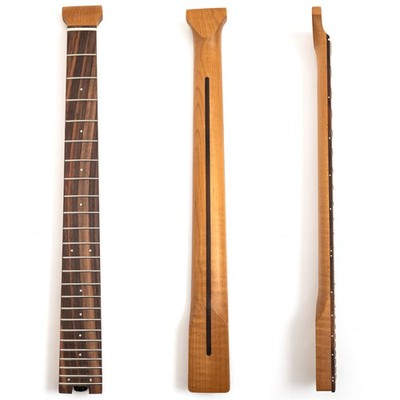25.5'' Roasted Maple Headless Guitar Neck 12'' Radius Stainless Frets Bone Nut
