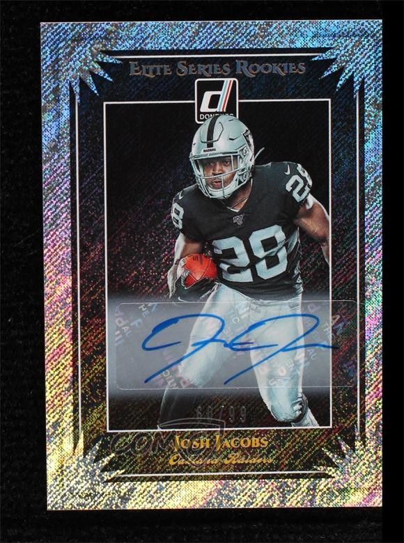 2019 Panini Donruss Elite Series Rookies 60/99 Josh Jacobs #ESR-8 Auto RC r4i