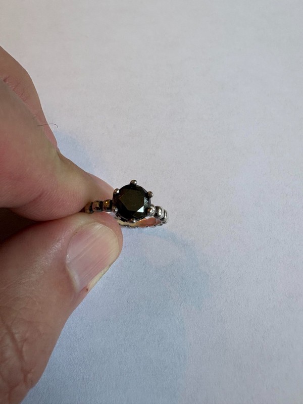 RETIRED Authentic PANDORA Secret Winds Black Spinel Ring #190851ME Size 51/5.5