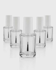 Clear Empty Five Glass Bottles 15ml Brush Cap