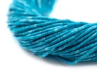 Extra Tiny Blue Turquoise Cylinder Beads 1mm Afghanistan Gemstone 15 Inch Strand
