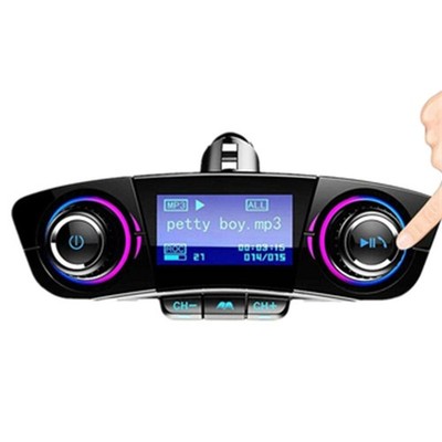 Bluetooth 4.0 Car Wireless FM Transmitter Adapter Dual USBCharger AUX Hands-Free