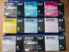 Set of 9 Genuine Epson 157 Ink Cartridges T1571 T1574 T1575 T1576 T1577 T1579...