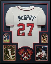 Framed Fred McGriff Atlanta Braves Pro Style Custom Jersey BAS Authenticated