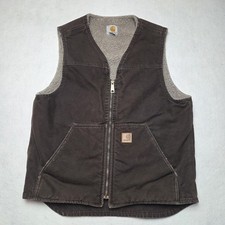 Carhartt V26 Sherpa Lined Sandstone Brown Vest Men's Medium