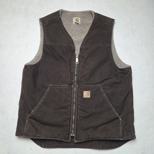Carhartt V26 Sherpa Lined Sandstone Brown Vest Men's Medium