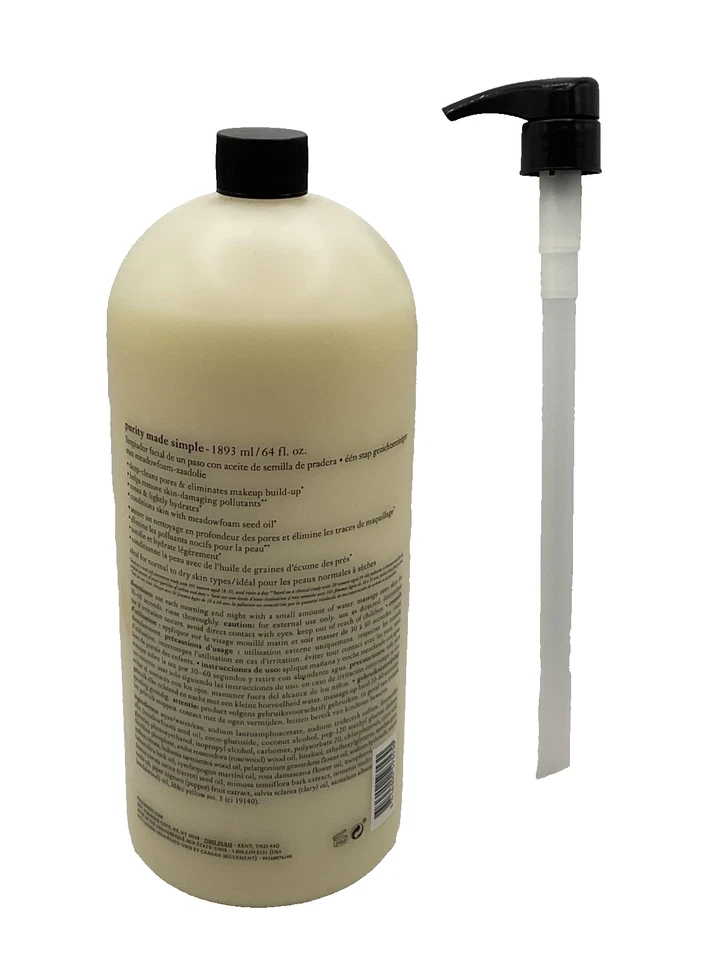 Philosophy PURITY One-Step Facial Cleanser- 64 fl oz New & Sealed+Pump! - Image 2 of 2