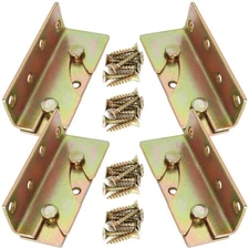 4 Sets Bed Rail Fittings No-Mortise Bed Rail Brackets Heavy Duty Bed Frame