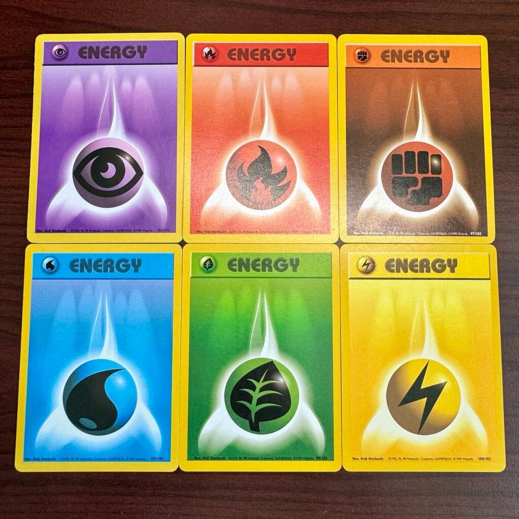 Pokemon TCG Vintage Energy Base Set Lot - Energy Set Of 6 #97-102 WOTC ...