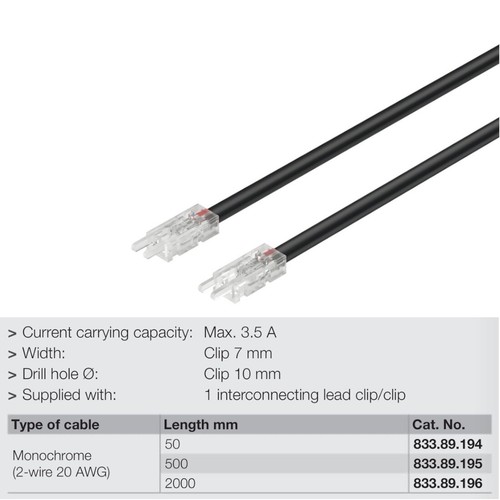 Cable de interconexión LED Loox5, negro para tiras de luces monocromáticas de 8 mm Hafele - Imagen 8 de 10