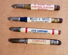 Lot of 4 Bullet Pencils, VTG, Advertising