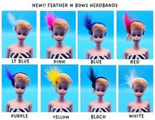 HATS FIT BARBIE HANDMADE DESIGNER FEATHER N BOWS HEADBANDS HATS