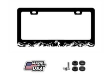 Mountain Bigfoot Black Stainless Steel License Plate Frame Including Hardware Mountain Bigfoot Black Stainless Steel License Plate Frame Including Hardware