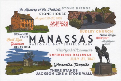 MR ALE 2025 Postcard Manassas National Park VA Stonewall Jackson UNP 12673a