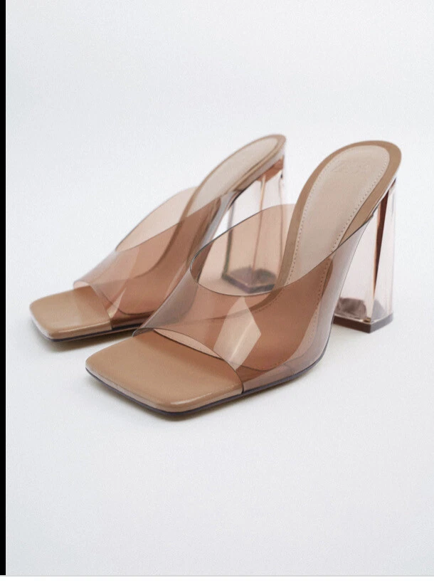 Zara - Vinyl Mules - Transparent - Women