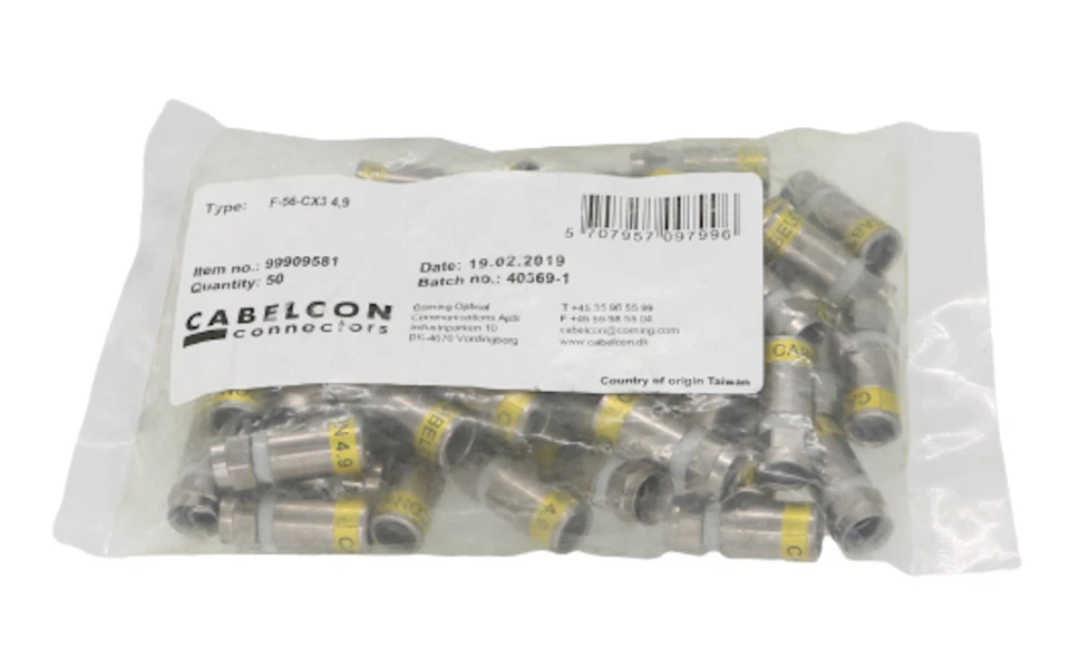50x Cabelcon F-56-CX3 4,9 Male Compression Connectors - NEW - Image 2 of 2