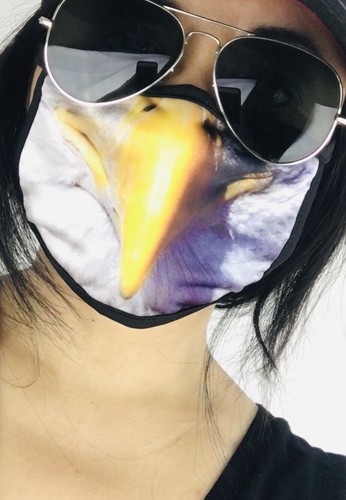 Divertente Animal Eagle Unisex Doppio Strato Maschera Viso Riutilizzabile Lavabile Cover Panno - Foto 3 di 9