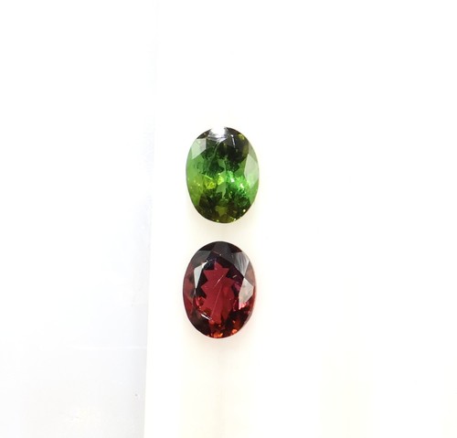 8x6 mm Natural Multi Tourmaline Stone Pair 2.80 Ct October Birthstone Oval Cut - Picture 3 of 6