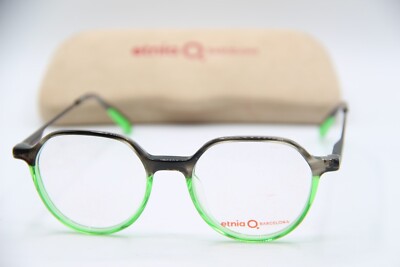NEW ETNIA BARCELONA PHILIP BKGR BLACK GREEN AUTHENTIC EYEGLASSES W/CASE 48-17