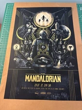 The Mandalorian Fraser Gillespie Gold Foil Poster Nt. Mondo Pvt. Commission Rare