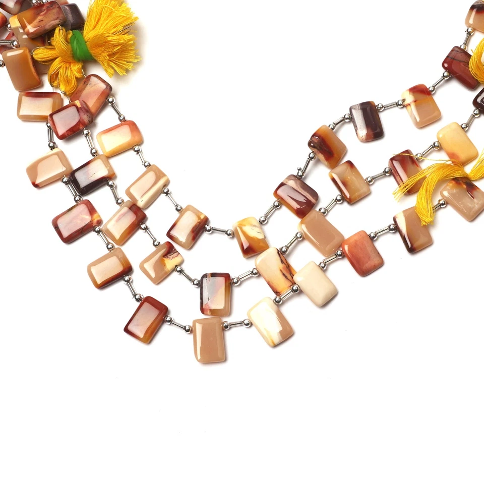 Natürliche Mookait Perlen 8 Zoll Strang 8x10-7x12 mm Perlen Glatt Rechteck Pe... - Bild 2 von 4