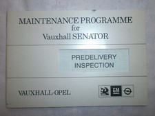  GENUINE VAUXHALL SENATOR SERVICE BOOK UNUSED BLANK (see 12 photos)  
