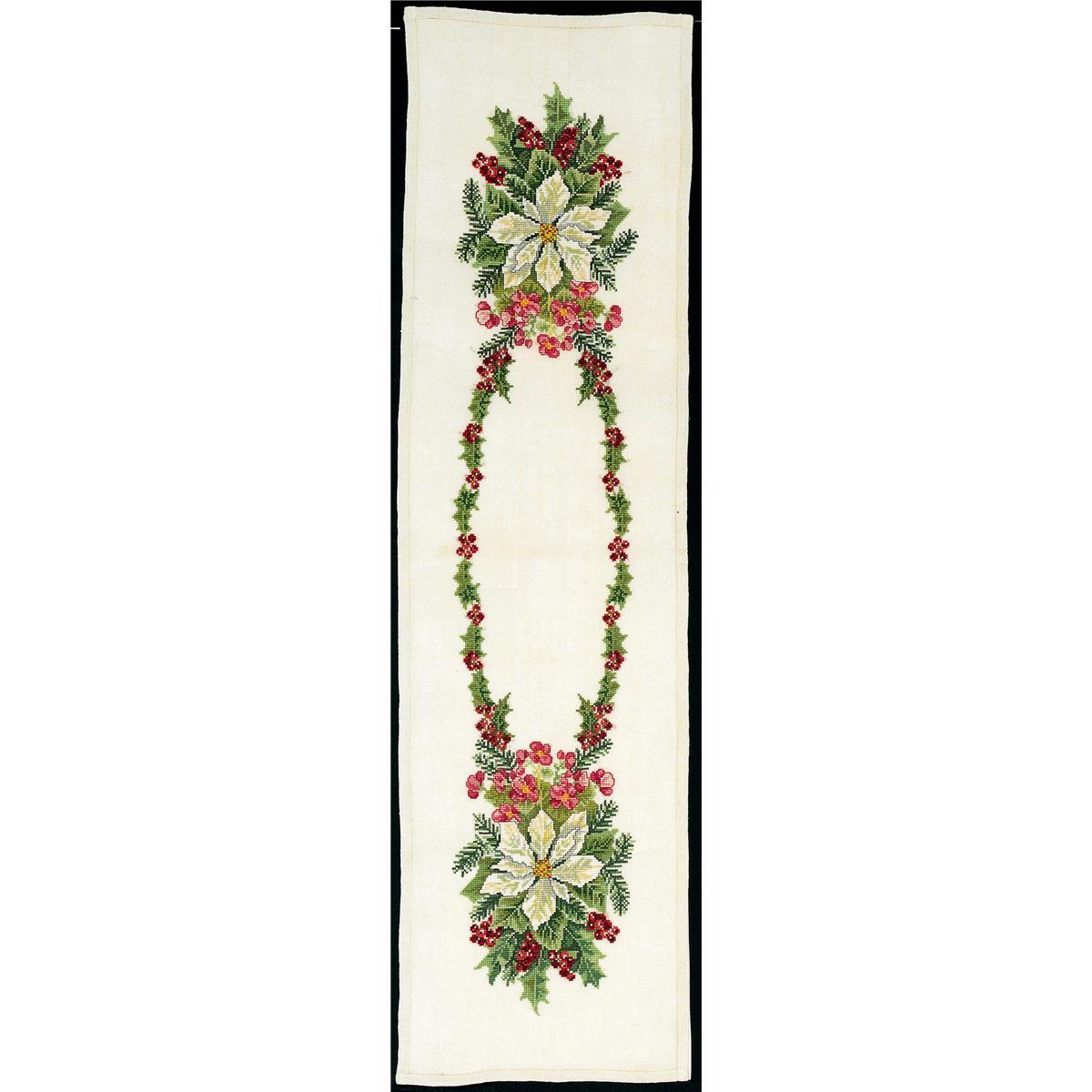 Eva Rosenstand table runner counted cross stitch kit ""Begonia, St. of Bethlehem""