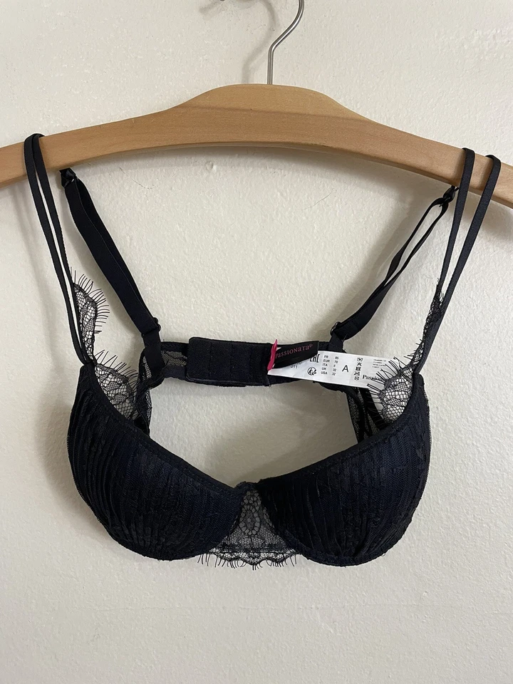 Sujetador push-up Passionata by Chantelle Gloria Balconette 32A - Nuevo sin etiquetas - Negro Foto 3 de 4