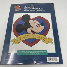 Mickey Unlimited Counted Cross Stitch Kit I Love Mickey Mouse Disney Unused Open