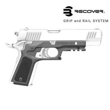 Recover Tactical 1911 Full Size Grip & Rail w/ Black & Gray Panels (CC3P-0401)