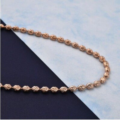 Halskette Roségold über Sterlingsilber Diamantschliff 20 Zoll Silbergewicht 12,5 Gms