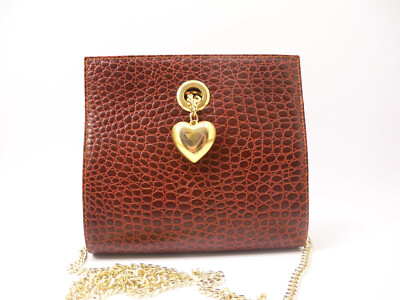 L'Antonella Italy Leather Heart Clutch Purse