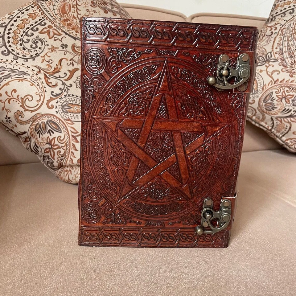 Handmade 600 Pages Leather Journal, Pentagram Embossed journal - Image 4 of 4