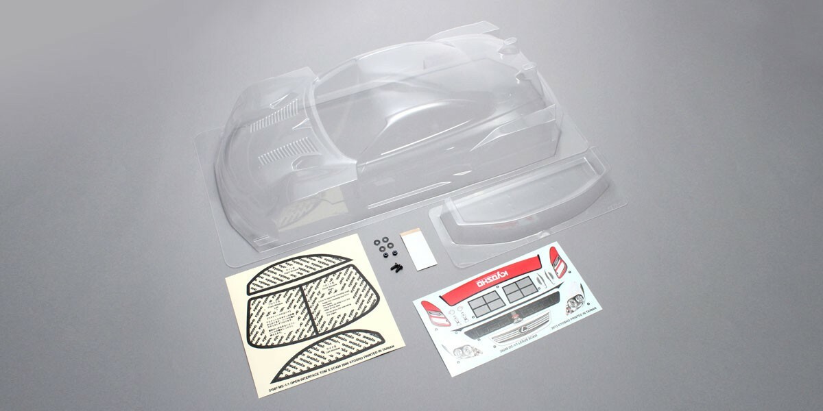 KYOSHO LEXUS SC430 2010, PURETEN 200mm, CLEAR BODY SHELL WITH DECALS, 39298