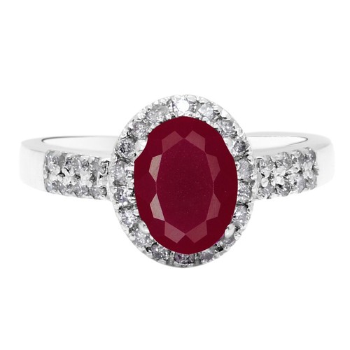2.70Ct Oval Shape Natural Burmese Red Ruby Women's Ring In 925 Sterling Silver